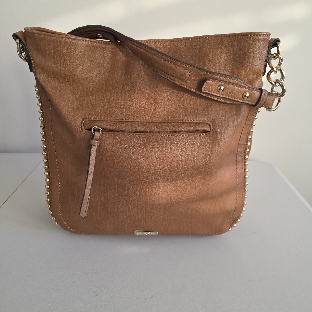 Jessica Simpson Tan Studded Hobo Shoulder Bag - Picture 6 of 7